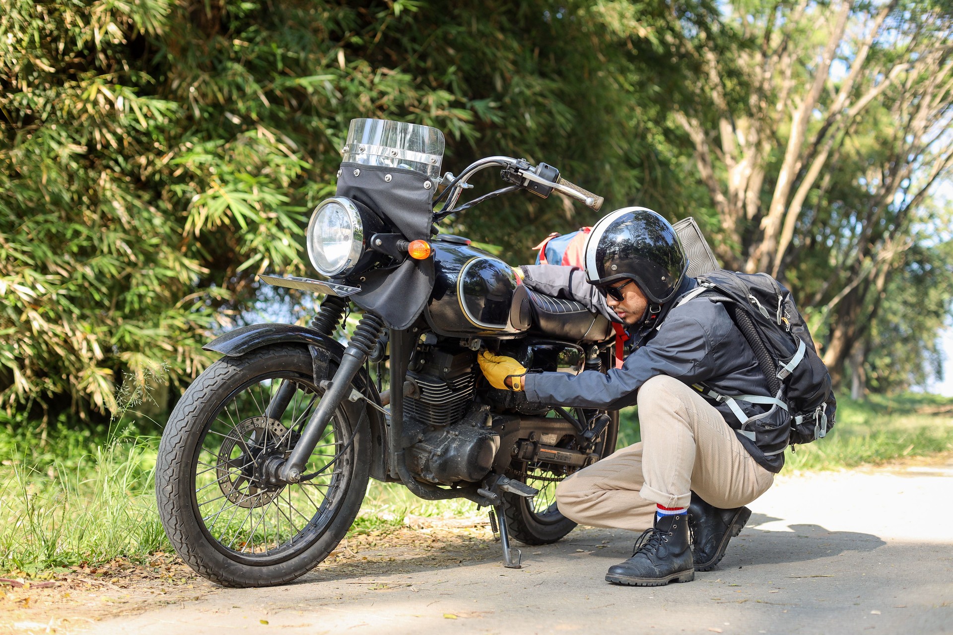 Preparing Motorbike For Road Trip